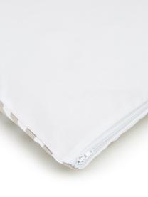 Federa arredo in cotone taupe/bianco con motivo grafico Ivo, 100% cotone, Bianco, beige, Larg. 45 x Lung. 45 cm