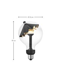 Lampadina E27, 400lm, dimmerabile, bianco caldo, 1 pz, Paralume: vetro, alluminio, Base lampadina: alluminio, Nero, trasparente, argentato, Ø 12 x Alt. 19 cm