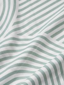 Taie d'oreiller en coton Arcs, Vert sauge, blanc, larg. 50 x long. 70 cm