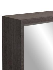 Eckiger Wandspiegel Nerina mit dunkelbraunem Holzrahmen, Rahmen: Holz, Spiegelfläche: Spiegelglas, Braun , B 80 x H 180 cm