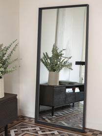 Eckiger Wandspiegel Nerina mit dunkelbraunem Holzrahmen, Rahmen: Holz, Spiegelfläche: Spiegelglas, Braun , B 80 x H 180 cm