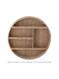 Rond rotan wandrek Bankuan, Bankuan-gras, rotan, gecoat metaal, Bruin, Ø 76 x D 14 cm