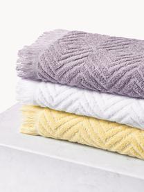 Ręcznik z wypukłą strukturą Jacqui, różne rozmiary, Jasny żółty, Ręcznik, S 50 x D 100 cm, 2 szt.