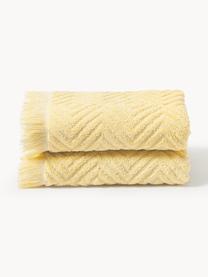 Asciugamano con motivo in rilievo Jacqui, varie misure, Giallo chiaro, Asciugamano, Larg. 50 x Lung. 100 cm, 2 pz