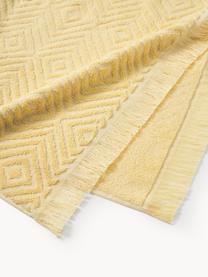 Handtuch Jacqui mit Hoch-Tief-Muster, in verschiedenen Größen, Hellgelb, Handtuch, B 50 x L 100 cm, 2 Stück