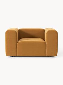 Fauteuil lounge en velours Lena, Velours ocre, larg. 133 x prof. 106 cm