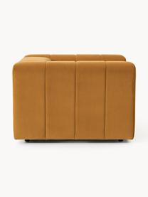 Fauteuil lounge en velours Lena, Velours ocre, larg. 133 x prof. 106 cm