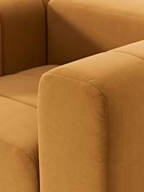 Fauteuil lounge en velours Lena, Velours ocre, larg. 133 x prof. 106 cm