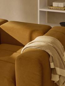 Fauteuil lounge en velours Lena, Velours ocre, larg. 133 x prof. 106 cm