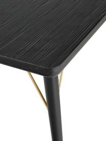 Esstisch Marlena aus Tannenholz, 180 x 90 cm, Tischplatte: Mitteldichte Holzfaserpla, Beine: Metall, lackiert, Schwarz, B 180 x T 90 cm