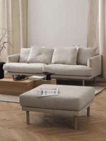 Sofa-Hocker Adrian, Bezug: 47 % Viskose, 23 % Baumwo, Gestell: Sperrholz, Füße: Eichenholz, geölt Dieses , Webstoff Hellbeige, B 90 x T 90 cm