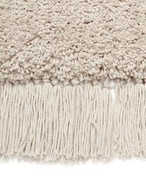 Flauschiger Hochflor-Läufer Dreamy mit Fransen, Flor: 100 % Polyester, GRS zert, Beige, B 80 x L 250 cm