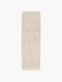 Zachte hoogpolige loper Dreamy met franjes, 100% polyester, GRS-gecertificeerd, Beige, B 80 x L 250 cm