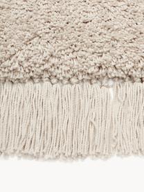 Zachte hoogpolige loper Dreamy met franjes, 100% polyester, GRS-gecertificeerd, Beige, B 80 x L 250 cm