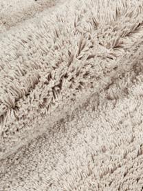 Zachte hoogpolige loper Dreamy met franjes, Onderzijde: 100% wol, gerecycled, Beige, B 80 x L 250 cm