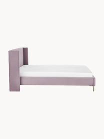 Cama tapizada en terciopelo Dusk, Tapizado: terciopelo de poliéster A, Estructura: madera de pino maciza con, Patas: metal con pintura en polv, Terciopelo lavanda, An 140 x L 200 cm