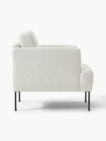 Sillón de borreguillo Fluente, Tapizado: 100% poliéster (borreguil, Estructura: madera de pino maciza, Patas: metal con pintura en polv, Tejido blanco Off White, An 74 x F 85 cm