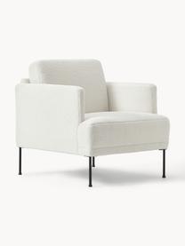 Sillón de borreguillo Fluente, Tapizado: 100% poliéster (borreguil, Estructura: madera de pino maciza, Patas: metal con pintura en polv, Tejido blanco Off White, An 74 x F 85 cm