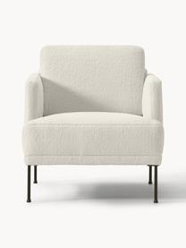 Teddy fauteuil Fluente, Bekleding: 100% polyester (teddyvach, Frame: massief grenenhout, Poten: gepoedercoat metaal Dit p, Teddy gebroken wit, B 74 x D 85 cm