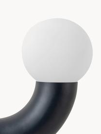 Lampada da tavolo di design Tube, Struttura: metallo rivestito, Bianco, nero, Larg. 27 x Alt. 28 cm