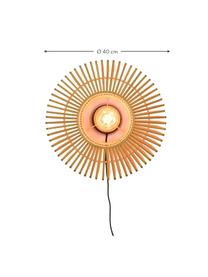 Nástenná lampa z bambusu Bromo, Béžová, Ø 40 cm