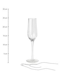 Flûte à champagne soufflée bouche Bubble, 4 pièces, Transparent avec bulles d'air emprisonnées