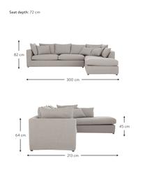 Grosses Ecksofa Zach in Taupe, Bezug: Polypropylen Der hochwert, Webstoff Taupe, B 300 x T 213 cm, Eckteil links