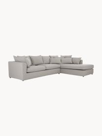 Großes Ecksofa Zach, Bezug: Polypropylen Der hochwert, Füße: Kunststoff, Webstoff Taupe, B 300 x T 213 cm, Eckteil links