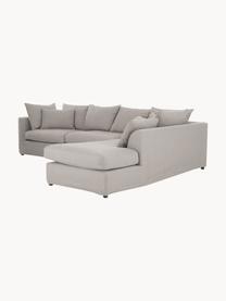 Divano angolare grande Zach, Rivestimento: polipropilene Il rivestim, Piedini: plastica, Tessuto taupe, Larg. 300 x Prof. 213 cm, chaise-longue a sinistra