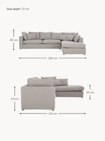 Großes Ecksofa Zach, Bezug: Polypropylen Der hochwert, Füße: Kunststoff, Webstoff Taupe, B 300 x T 213 cm, Eckteil links