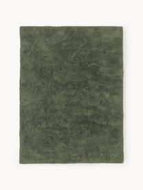 Flauschiger Hochflor-Teppich Leighton, Flor: Mikrofaser (100 % Polyest, Dunkelgrün, B 300 x L 400 cm (Größe XL)