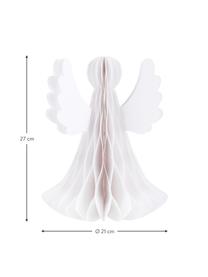 Pieza decorativa de papel Angel, Papel, Blanco, Ø 21 x Al 27 cm