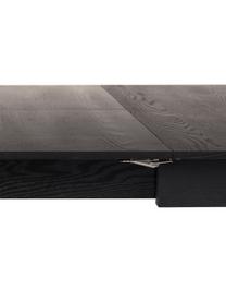 Mesa de comedor extensible Glimps, Tablero: tablero de fibras de dens, Patas: madera de fresno maciza, , Negro, An 120/162 x F 80 cm