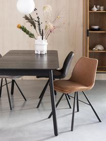 Mesa de comedor extensible de madera de fresno Glimps, 120-162 x 80 cm, Tablero: tablero de fibras de dens, Patas: madera de fresno maciza p, Negro, An 120/162 x F 80 cm