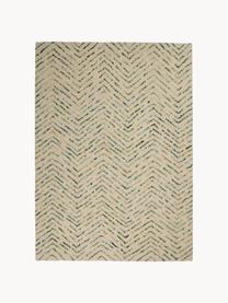 Tapis en laine tissé à la main avec surface texturée Colorado, 100 % laine

Les tapis en laine peuvent perdre des fibres lors des premières semaines et des peluches peuvent se former, ce phénomène est naturel et diminue à mesure de votre usage et du temps, Blanc crème, tons verts, tons bleus, larg. 120 x long. 180 cm (taille S)