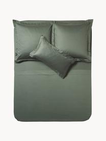 Sábana encimera de satén Premium, Verde oscuro, Cama 150/160 cm (240 x 280 cm)