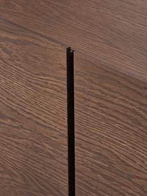 Drevená TV skrinka Larsen, Dubové drevo, tmavohnedá lakovaná, D 200 x V 42 cm