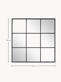 Wandspiegel Nucleos mit schwarzem Metallrahmen, Rahmen: Metall, beschichtet, Spiegelfläche: Spiegelglas, Schwarz, B 90 x H 90 cm