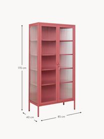 Metall-Vitrine The Collector mit geriffeltem Glas, Altrosa, B 85 x H 170 cm