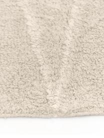 Tappeto in cotone taftato a mano con motivo zigzag e frange Asisa, Beige & bianco crema, Larg. 120 x Lung. 180 cm (taglia S)