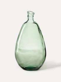 Jarrón botella de vidrio reciclado Dina, Vidrio reciclado con certificado GRS, Verde claro, Ø 26 x Al 47