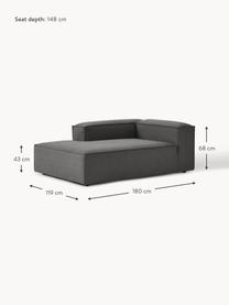 Chaise longue hoekmodule Lennon, Bekleding: 100% polyester De slijtva, Frame: massief grenenhout, multi, Poten: kunststof Dit product is , Geweven stof antraciet, B 119 x D 180 cm, hoekdeel links