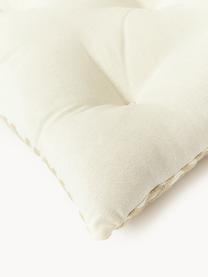 Cojín de asiento de algodón con decoración gráfica Sevil, 2 uds., Funda: 100% algodón, Off White, blanco crema, An 40 x L 40 cm