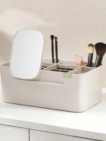 Kosmetik-Organizer Viva mit Magnetverschluss und Spiegel, Kunststoff, Off White, B 30 x H 12 cm