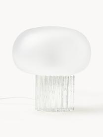 Lampe à poser en verre Makoto, Blanc, translucide, Ø 28 x haut. 30 cm