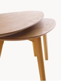 Súprava konferenčných stolíkov z dreva Bloom, 2 diely, Dubové drevo, Súprava s rôznymi veľkosťami