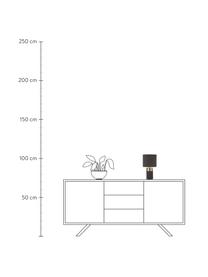 Lámpara de mesa pequeña de terciopelo Loko, Pantalla: terciopelo, Gris topo, dorado, Ø 18 x Al 33 cm