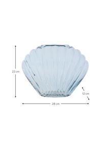 Glas-Vase Leucie in Blau, Glas, Blau, transparent, B 28 x H 22 cm