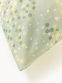 Taie d'oreiller en percale de coton Kiki, Vert clair, vert, jaune, larg. 50 x long. 70 cm