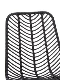 Chaise en polyrotin Providencia, Noir, larg. 44 x prof. 55 cm